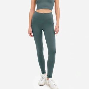 MATE THE LABEL ORGANIC COTTON MIDI LEGGINGS NWT FOREST GREEN